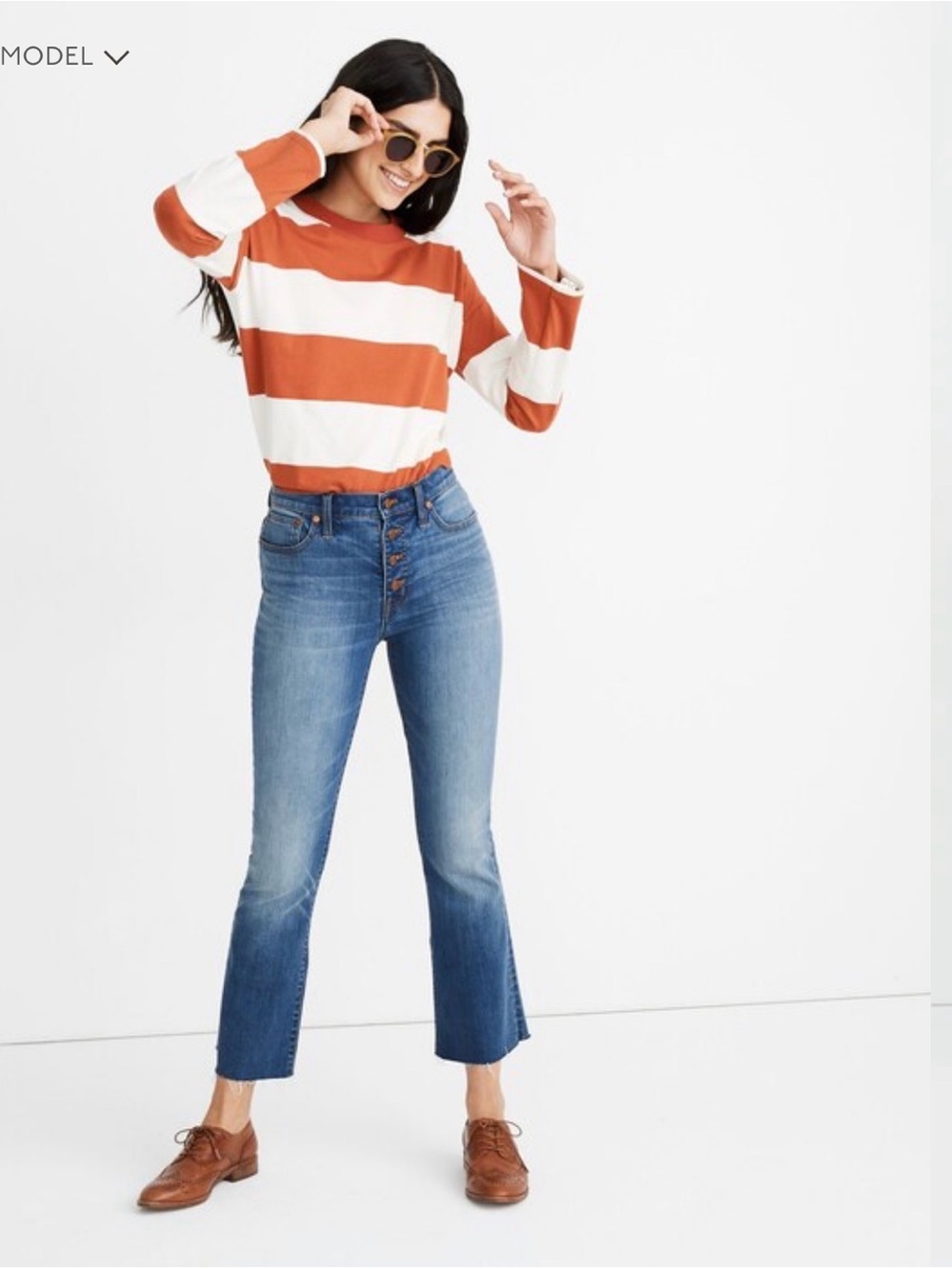 Madewell Cali Denim Boot High-Rise Button-Fly Cropped Flare Jeans 29